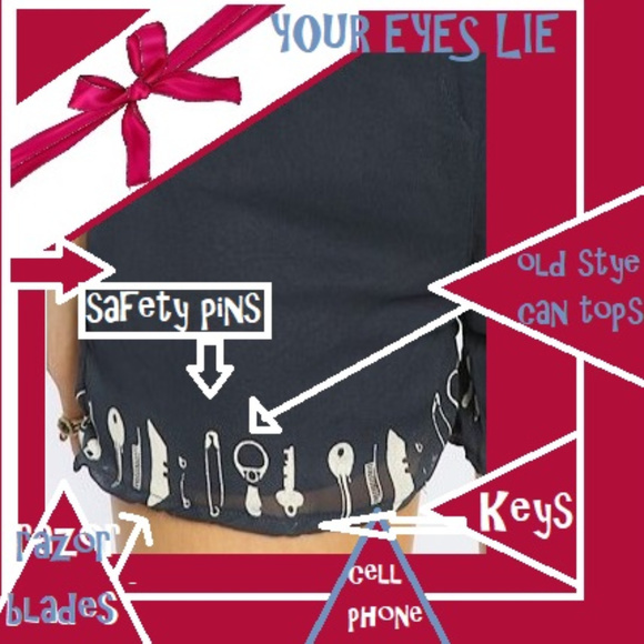 PLAYSUIT TOP & SHORTS Razor Key Safety Pin GRAPHiC - Picture 7 of 8